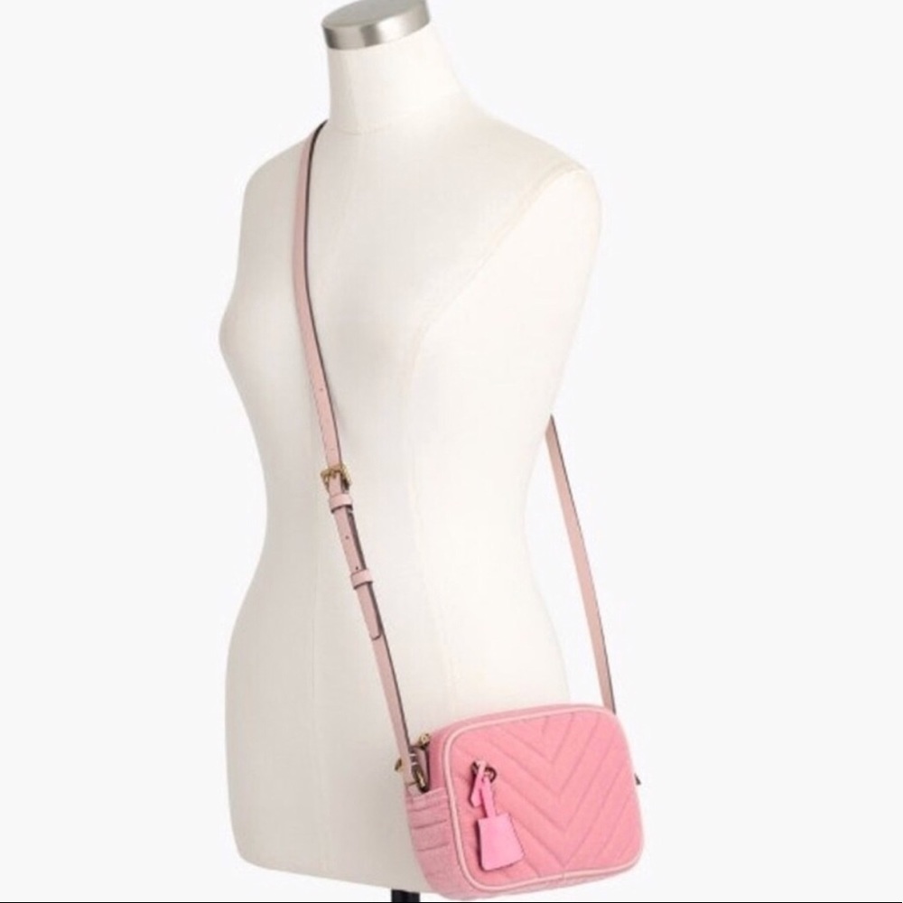 NWT! J Crew blush velvet Bag.